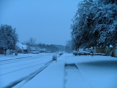 View up the street